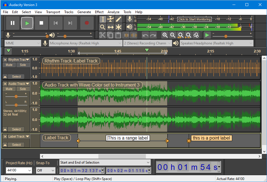 audacity interface